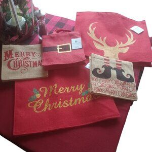 CHRISTMAS BURLAP GIFT BAG